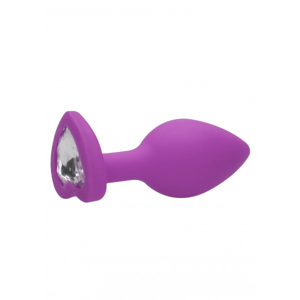 Plug Bijou Anal silicone Heart Violet 6 x 2.8 cm