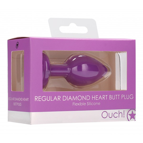 Plug Juwel Anal Silikon Heart Violet 6 x 2.8 cm