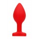 Plug Bijou Anal Silicone Vermelho Coração 6 x 2,8 cm