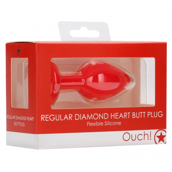 Plug Bijou Anal Silicone Heart Red 6 x 2.8 cm