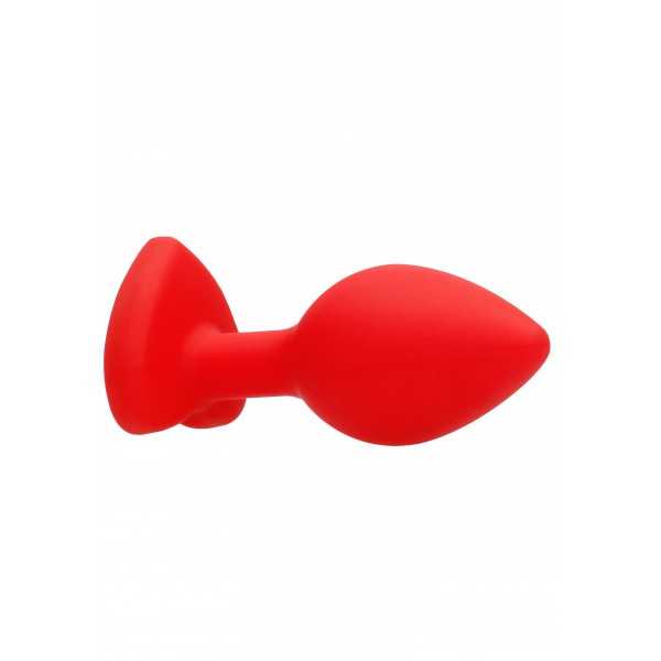 Plug Bijou Anal Silicone Vermelho Coração 6 x 2,8 cm