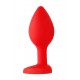 Plug Bijou Anal Silicone Vermelho Coração 6 x 2,8 cm