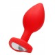 Plug Bijou Anal Silicone Heart Red 6 x 2.8 cm