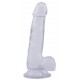 Dildo trasparente in gomma Hi-Rubber 14 x 3,6 cm