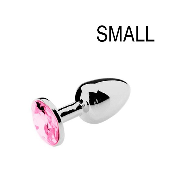 Plug gioiello in strass rosa - SMALL 6,5 x 2,7 cm