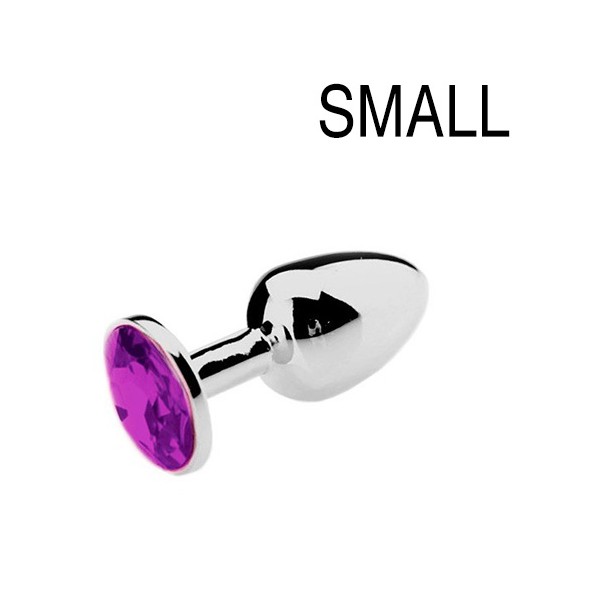 Clavija de joya de strass púrpura - PEQUEÑA 6,5 x 2,7cm