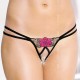 BEGNINA Open Tanga - Black and pink