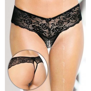 Softline Elizaveta Open Thong - Preto