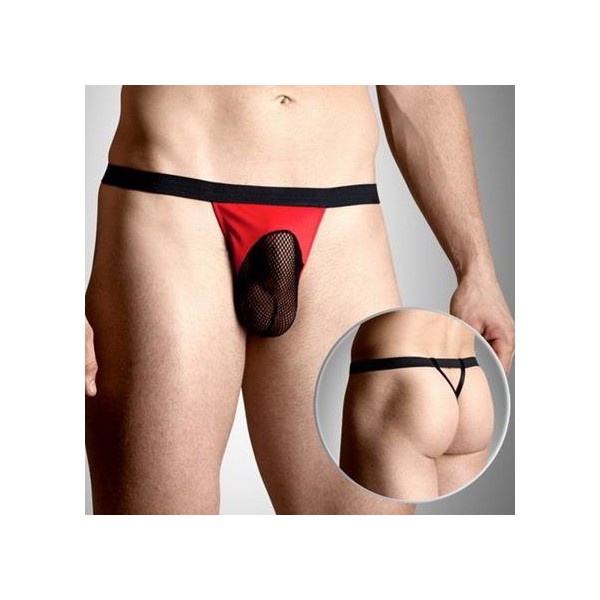 String Homme Mesh Rouge