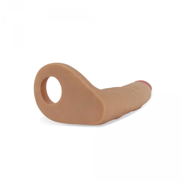 Consolador doble Cockring - 15,5 x 2,9 cm Carne