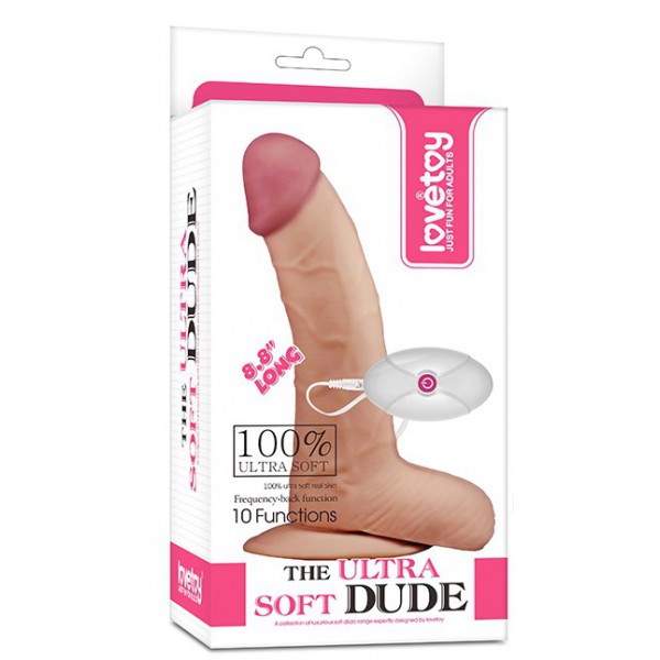 Ultra Soft vibrating dildo 17 x 4.5 cm