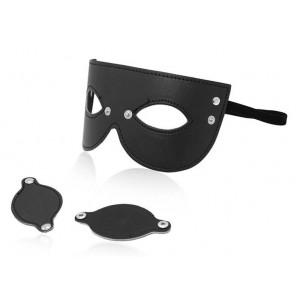 Maske Augenpflaster schwarz