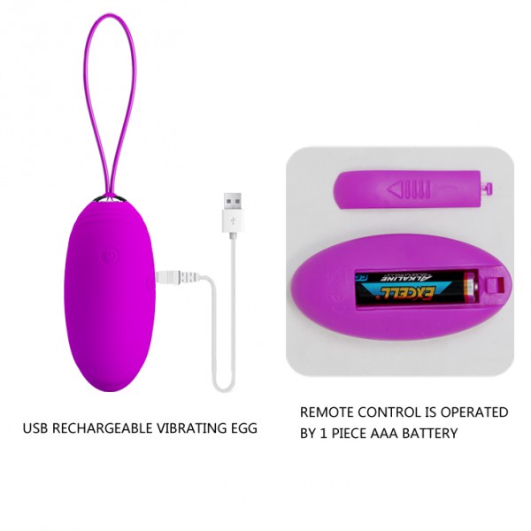 Jacqueline remote controlled vibrating egg - 7.8 x 3.7 cm