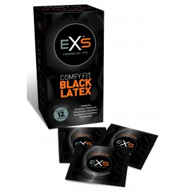 EXS Preservativos de látex negros x12