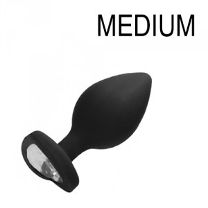 Ouch! Plug Bijou Anal Cuore in silicone nero 7 x 3,5 cm
