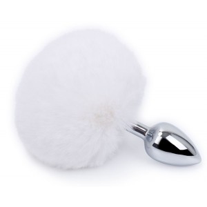 Kiotos Bunny Tail Plug 6 x 2.7 cm White