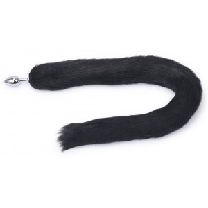 Kiotos Plug with tail Fur 8.4 x 4 cm Black