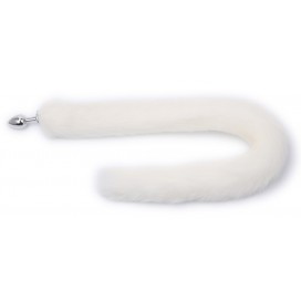 Kiotos Plug with tail Fur 7 x 3.4 cm White