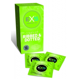 EXS Gestructureerde geribbelde en gestippelde condooms x12