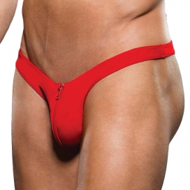 Tanga con cremallera rojo