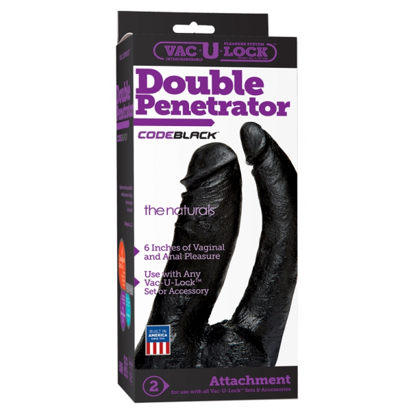 Vac-U-Lock Dildo a doppia penetrazione 14 x 7,5 cm nero