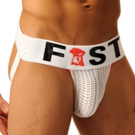 Fist Jockstrap Fist logo Blanc