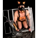 PUPPY SET OHREN UND ZUNGE AUS ORANGEFARBENEM LEDER