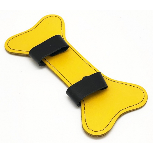 PUPPY BONE IN YELLOW LEATHER