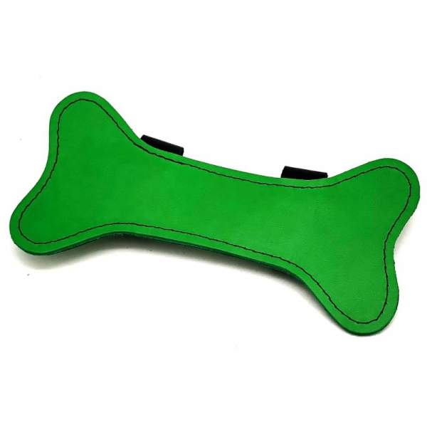 HUESO DE CACHORRO EN CUERO VERDE