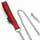 Leash with leather handle 1m Red