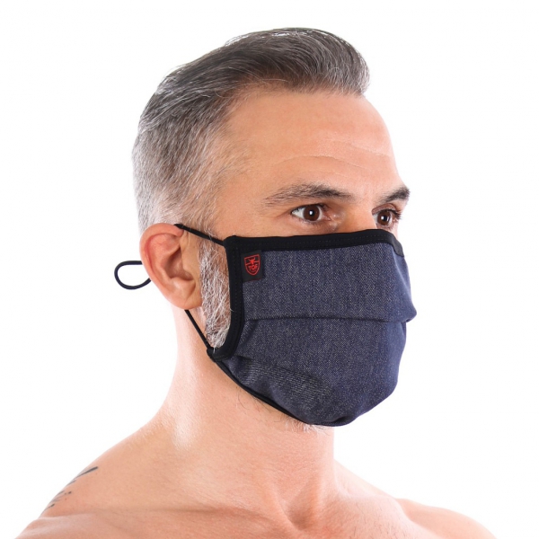 Denim pleated washable mask