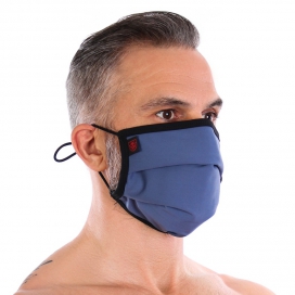 Washable Mask with Fashion Pleats Blue