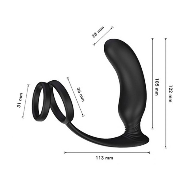 Tampa vibratória Lanco e anel de pénis 11 x 3,2 cm