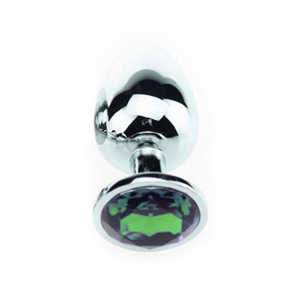 Green jewel plug 7 x 3.4 cm