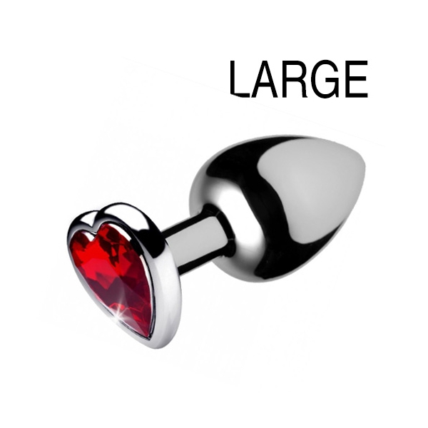 Plug bijou anal HEART GEM Rouge 8 x 4 cm