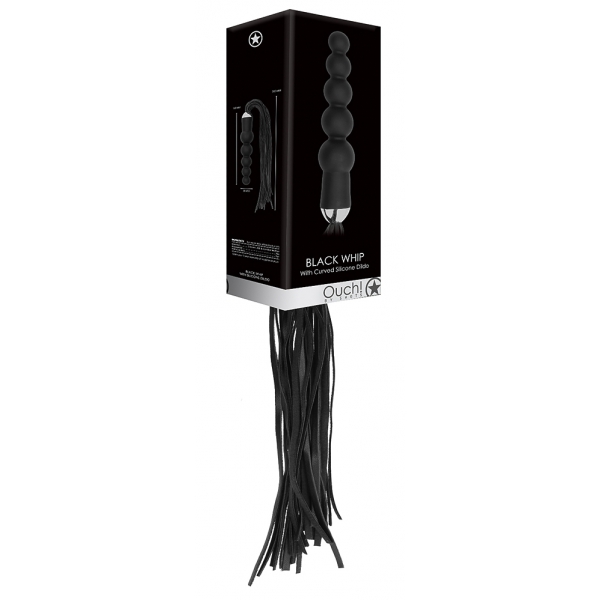 Mauersegler-Dildo Black Whip Beads 15 x 4 cm