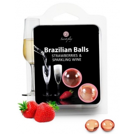 Secret Play Boules de massage BRAZILIAN BALLS Vin de fraise pétillant