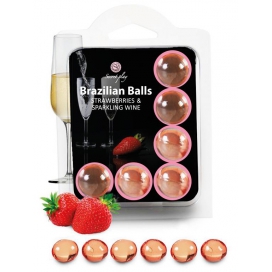 Secret Play Boules de massage Brazilian Balls Vin de fraise pétillant x6