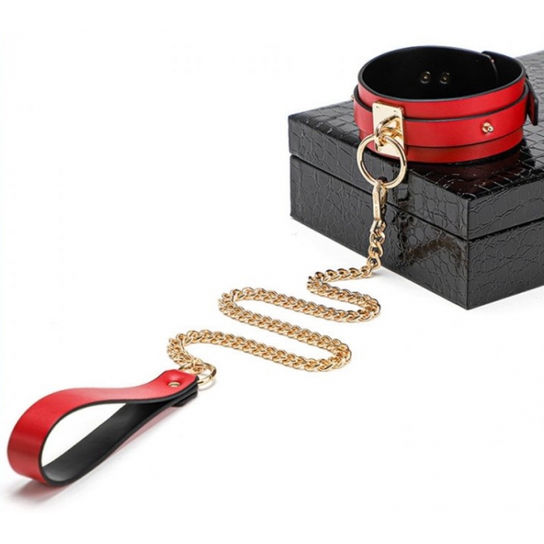 BDSM-Set Luxury Schwarz-Rot 8-teilig