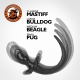Plug Puppy Staart Beagle 9,5 x 5 cm Wit