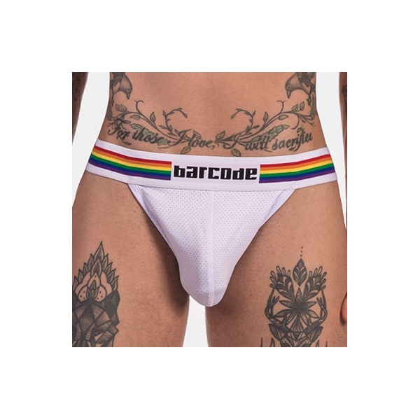 Jockstrap Barcode Pride White