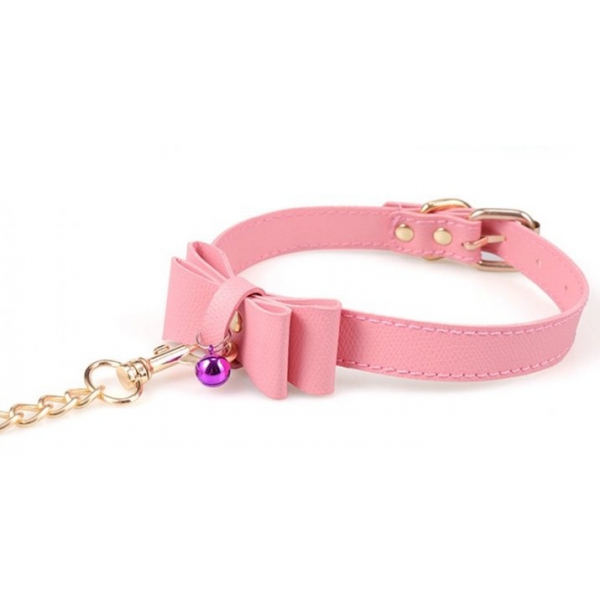 Roze strik ketting