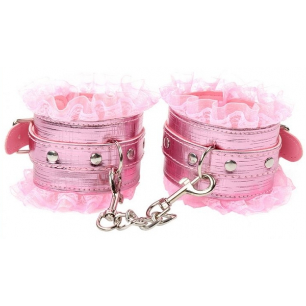 Conjunto Bdsm Renda Light 8 peças Pink