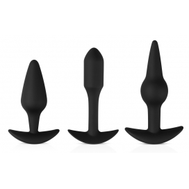 EasyToys Anal Collection Kit 3 Plugs Silicone PLEASURE Noirs