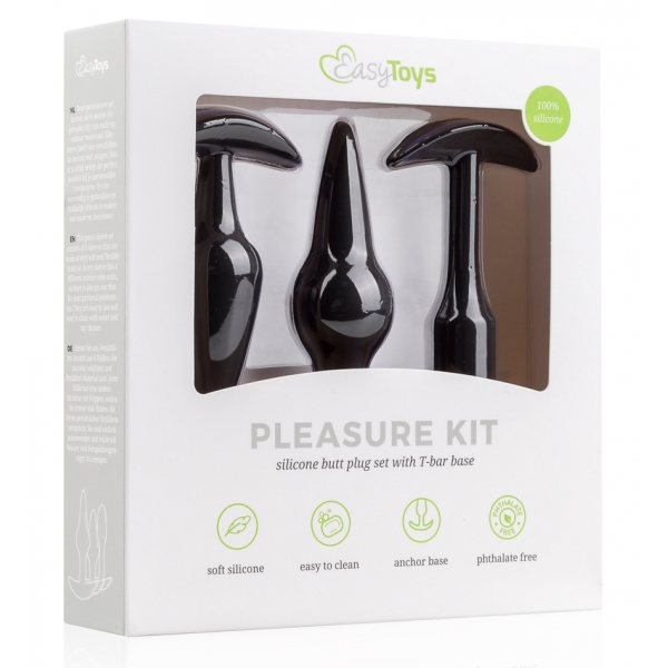 Kit of 3 black Pleasure plugs