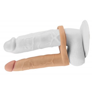 LoveToy Anel duplo de pénis Dildo - 14 x 2,8 cm Carne