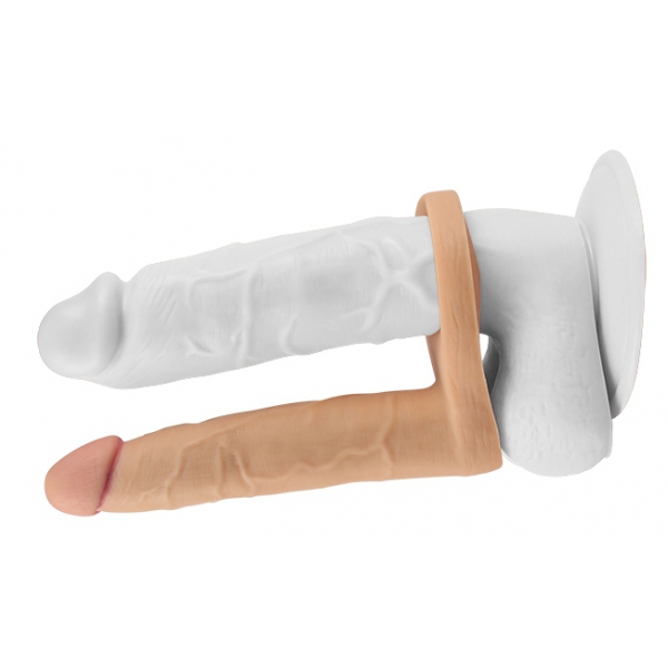 Vibrierender Dildo Doppelte Penetration 14 x 3 cm