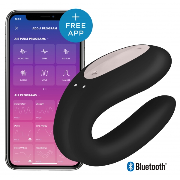 Double Joy Satisfyer Connected Stimulator Black