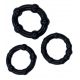 Pack of 3 mini black soft cockrings