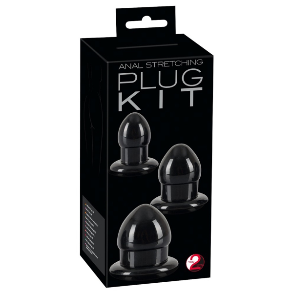 Pack of 3 Mini Fat Black Plugs